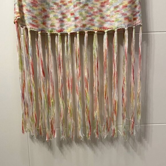 525 America Sleeveless Knit Fringe Dress Size Medium Swim Beach Coverup - Picture 8 of 16